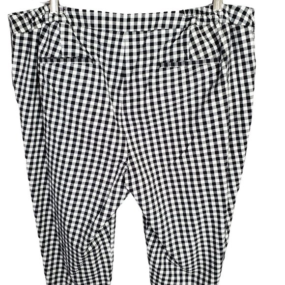 Talbots Size 20W Pants Hampshire Ankle Check Stretch Pockets High Waist Black - Picture 5 of 13